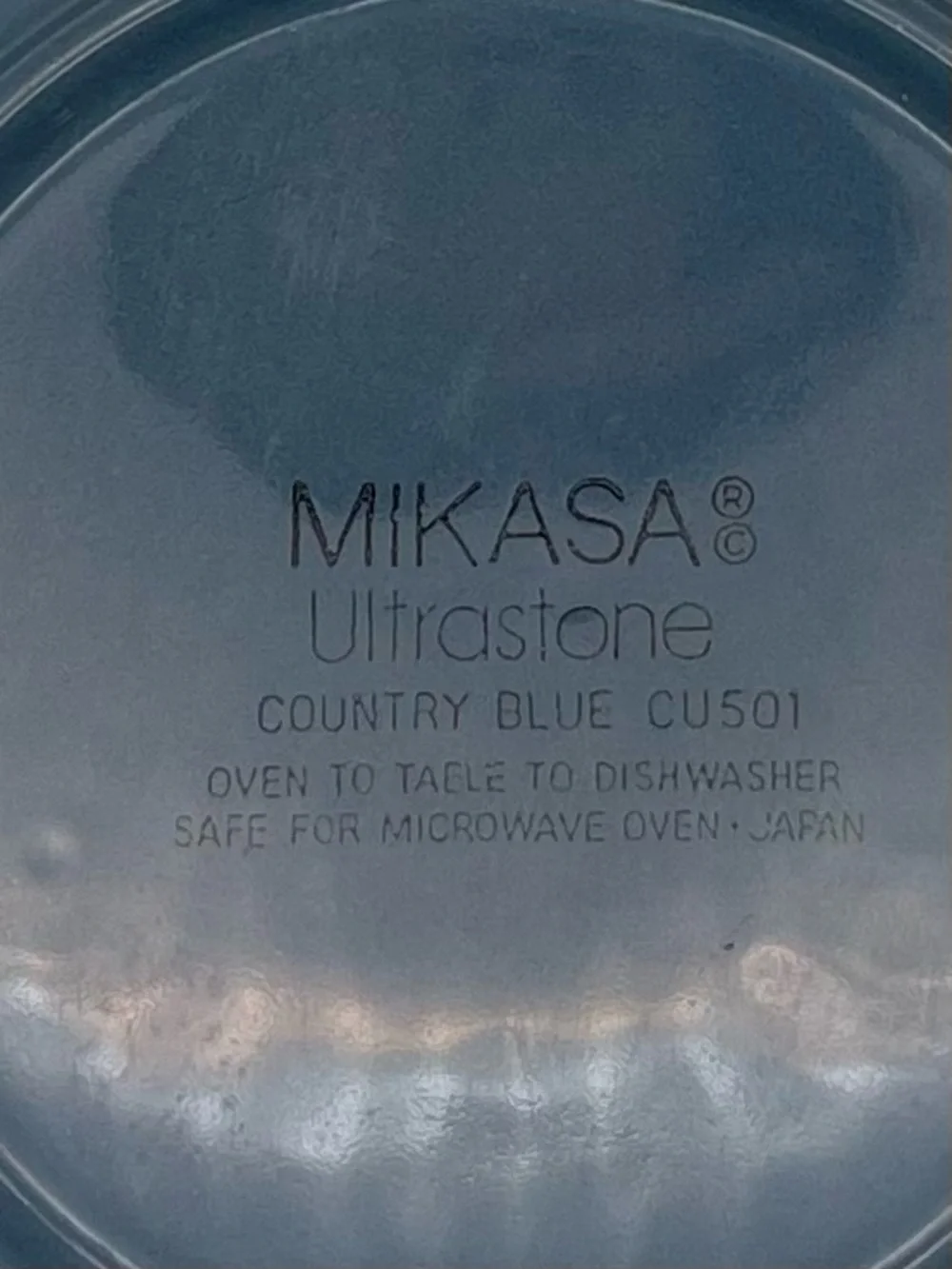 Vintage Mikasa Ultrastone Country Blue Rimmed Bowls Set of 2 Japan